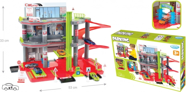 Mochtoys háromszintes garázs kisautóval