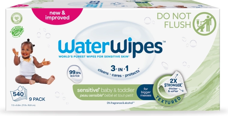 WaterWipes nedves törlőkendők Baby & Toddler 3 az 1-ben 9×60 db (540 db)