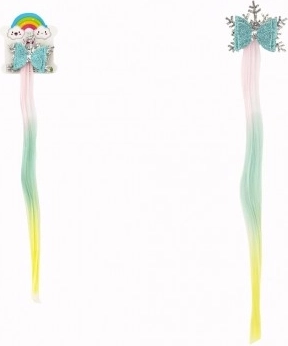 Hajcsat hópehely szivárványos tincsekkel és masnival