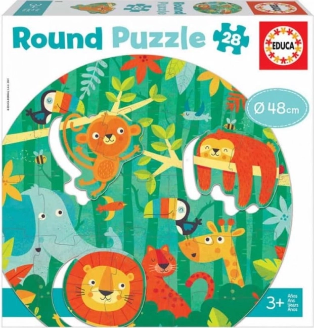 Educa köralakú puzzle Dzsungel 28 darab