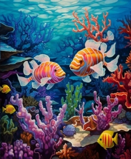 Norimpex gyémántfestés Korallzátony halakkal 30 × 40 cm