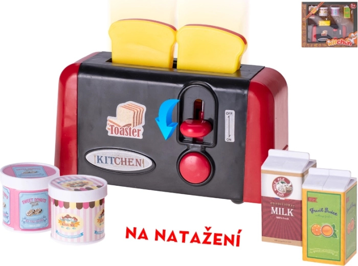 Gyerek felhúzható kenyérpirító kiegészítőkkel