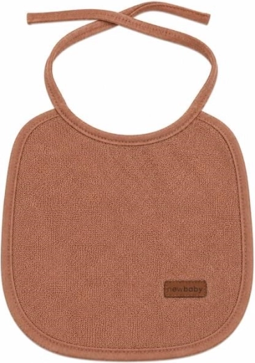 New Baby gyermek frottír előke PVC béléssel, barna - 1 db