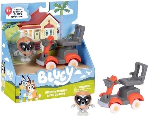 Bluey járműkészlet Muffin nagymamával