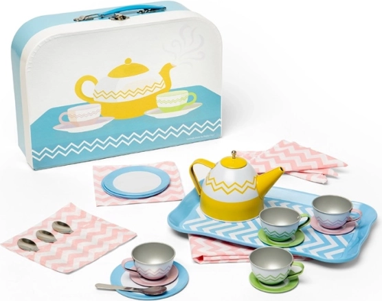 BIGJIGS TOYS teáskészlet bőröndben