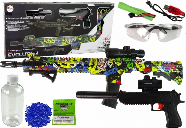 Vízis golygós fegyverek készlete tartozékokkal – színes