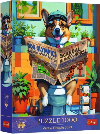 Puzzle 1000 Premium Plus – corgi a vécén