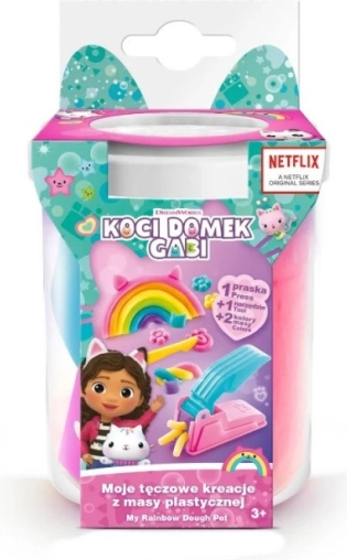 GABIN GYURMA KÉSZLET CICÁS HÁZ Szivárványos alkotásaim – fehér pohár