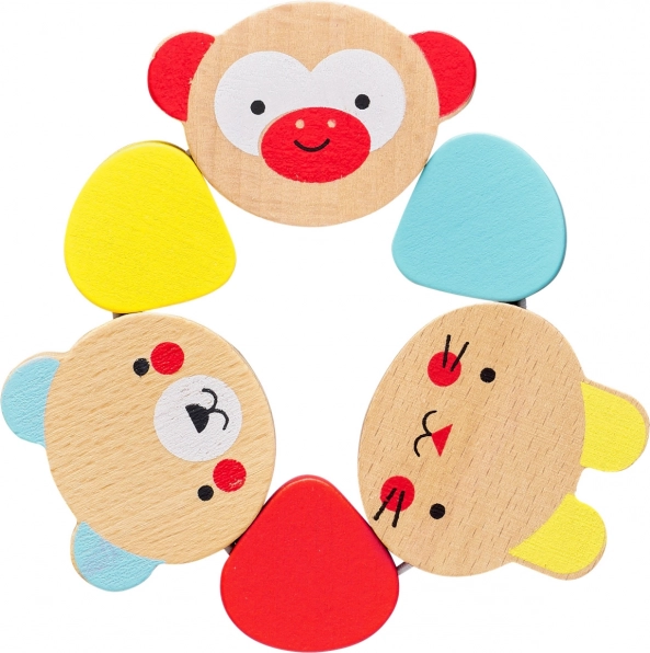 Fából készült rágóka állatkákkal gyerekeknek