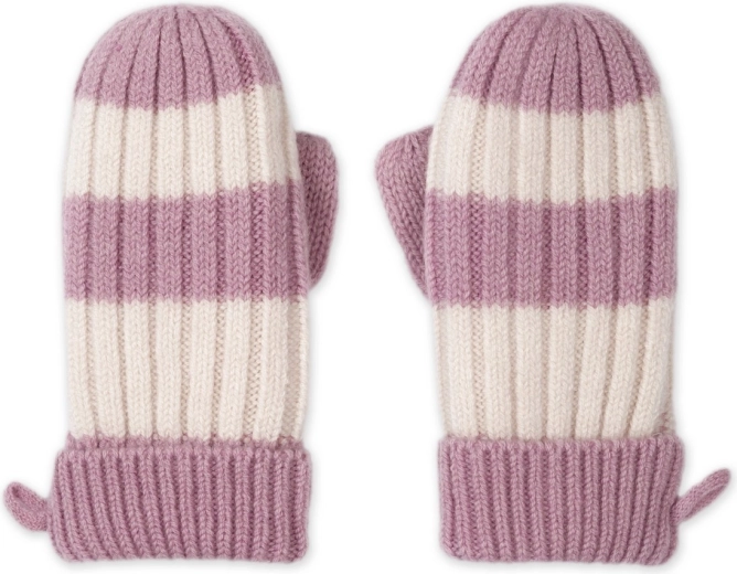 Lodger merinó kesztyű Stripe mauve, méret: 1–2 év