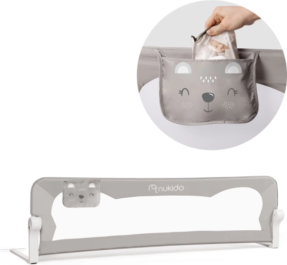 Gyerek leesésgátló ágyra 150 × 42 × 35 cm Nukido szürke