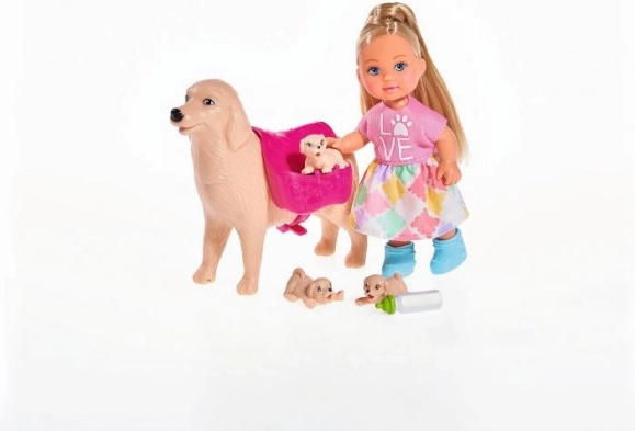 Evi – kutyadagoló bébiszitter kölyökkutyákkal és kiegészítőkkel