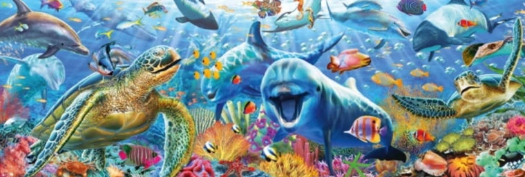 Panorámás puzzle Tengeri élet 150 darab