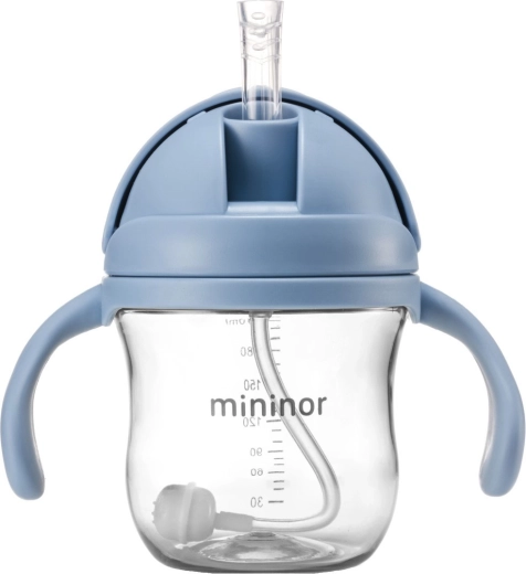 Mininor Tritan szívószálas palack sky blue - 1 db