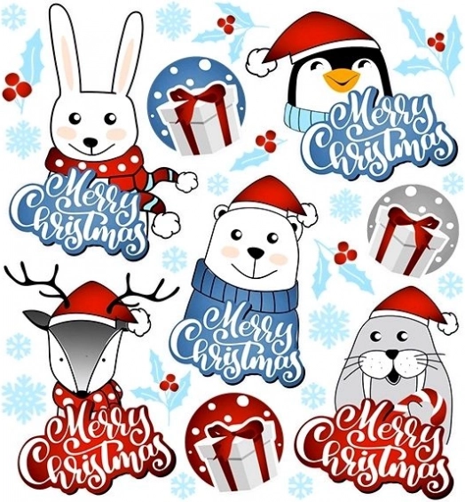 Karácsonyi vasalható állatkák kicsi íven