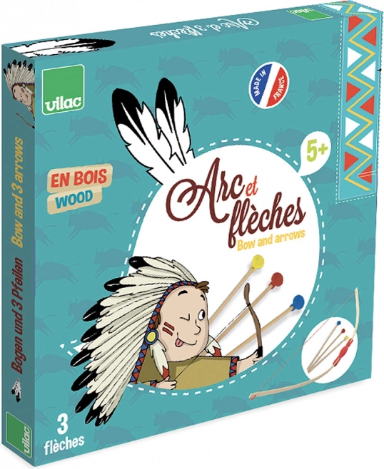 Gyerek íjászkészlet fa anyagból, színes tapadókorongos nyilakkal