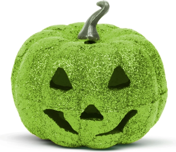 Halloween-i RGB LED dekoráció habból – zöld tök, 11 cm