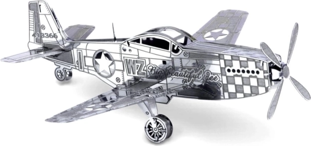 P-51 Mustang fém 3D repülőgép-modell – METAL EARTH