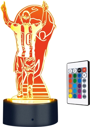 3D LED éjjeli lámpa Lionel Messi bajnok