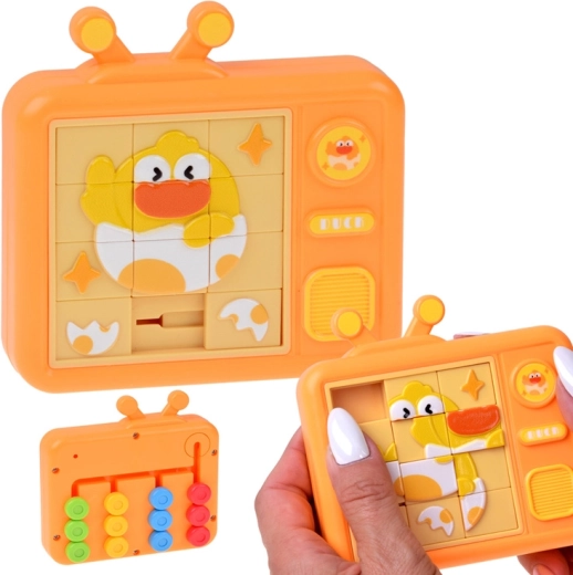 Kétoldalas szenzoros kirakó csibe – csúsztatós puzzle és színes labirintus - 1 db