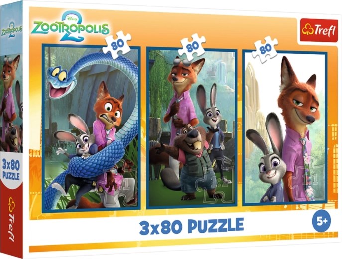 Puzzle 3×80 Disney Zootropolis Állati nyomozás – Trefl