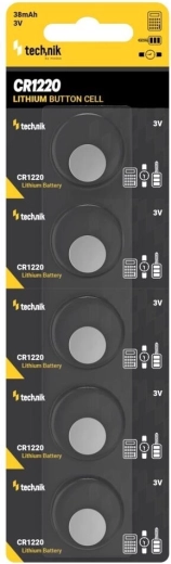 Technik Platinum lítium gombelem CR1220 3V – 5 darabos csomag