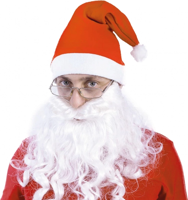 Hosszú, hófehér Santa-szakáll gumipánttal