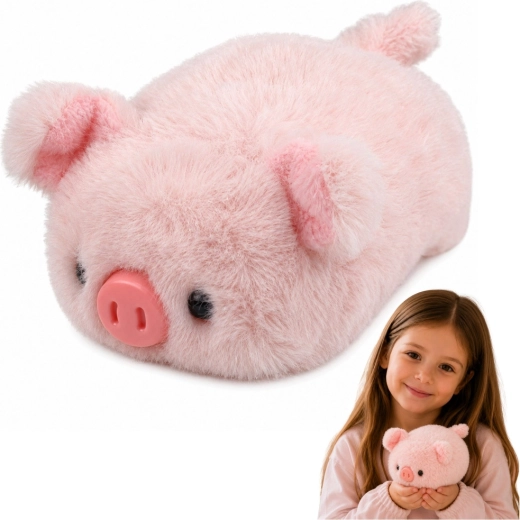 Rózsaszín plüss malacka 16 cm - 1 darab