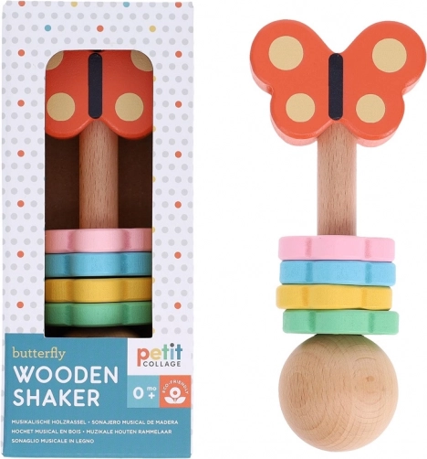 Petit Collage Fa Pillangó Csörgő