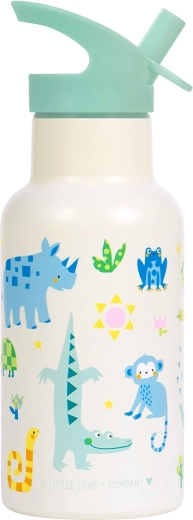 A Little Lovely Company rozsdamentes acél ivópalack dzsungel mintával 350 ml