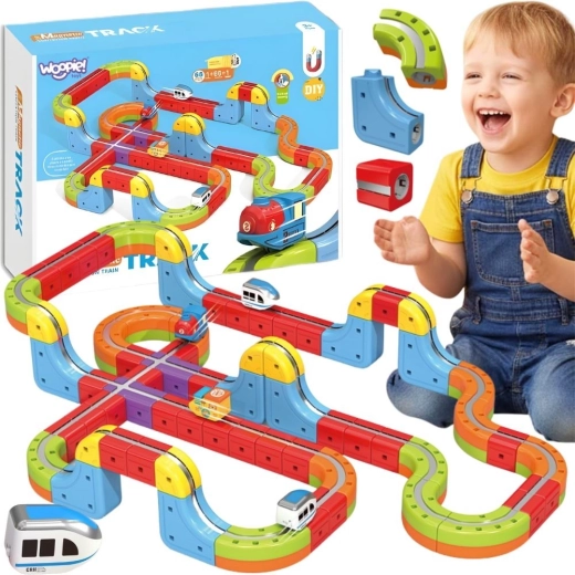 WOOPIE Magic Cube Train mágneses antigravitációs pálya építőkészlettel, 68 darabos