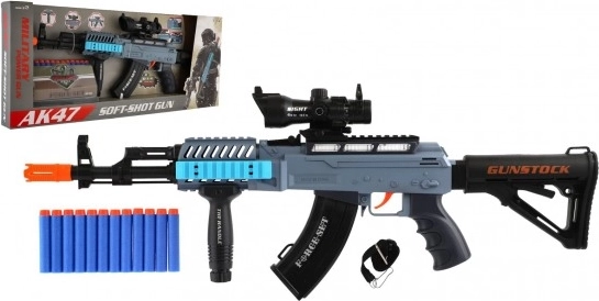 Habszivacsos lőszert tüzelő géppisztoly fénnyel és hangokkal, 60 cm