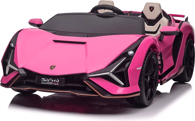 Qileshi Lamborghini Sian elektromos kisautó rózsaszín, 4 motorral