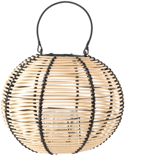 Fa lampion 35 × 27 cm természetes-fekete színben