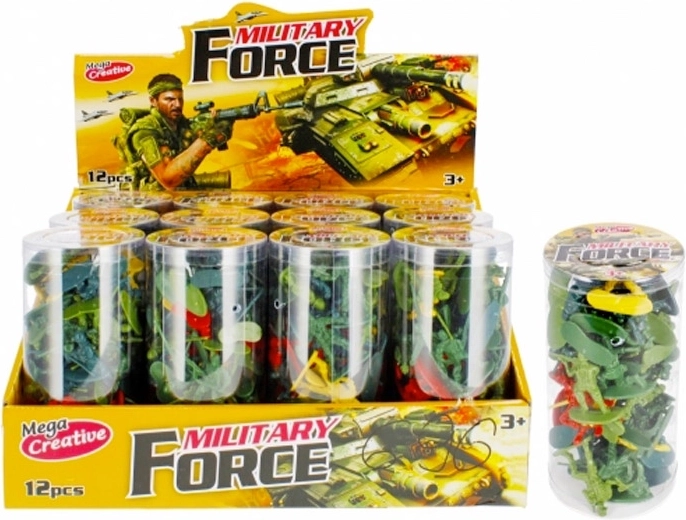 Army műanyag katonák készlet tubusban (46 db)