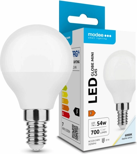 LED izzó G45 7 W E14 hideg fehér 700 lm Modee Lighting