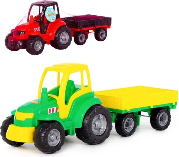 Műanyag traktor levehető pótkocsival