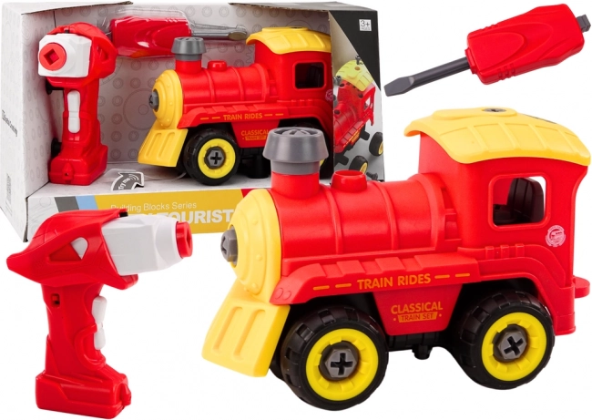 Szétszerelhető távirányítós mozdony – piros