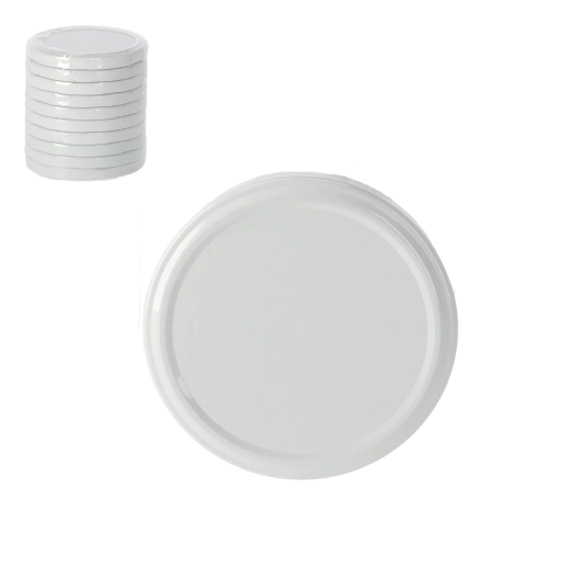 82 mm-es befőttesüveg-tetők készlete, 10 db, színes minták