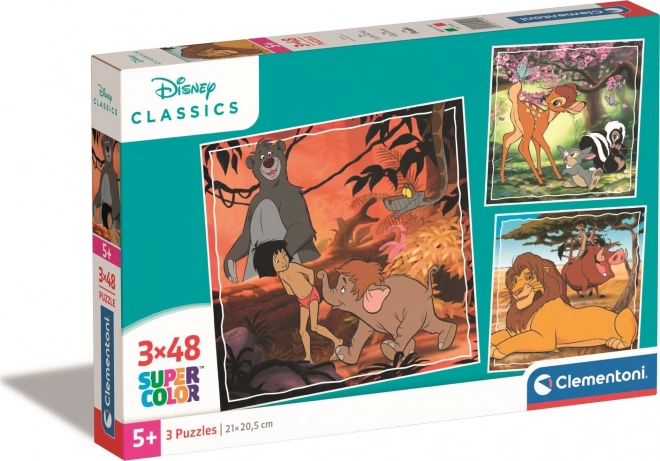 CLEMENTONI Disney klasszikus 3×48 darabos puzzle