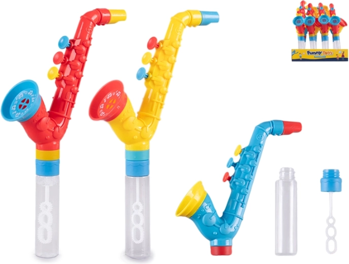 Buborékfújó sípoló szaxofonnal 27 cm