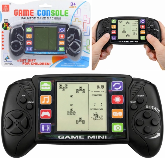 Hordozható LCD konzol TETRIS játékkal – fekete