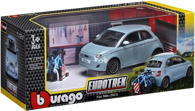 BBU Eurotrek Fiat 500E Touring kék 1:24