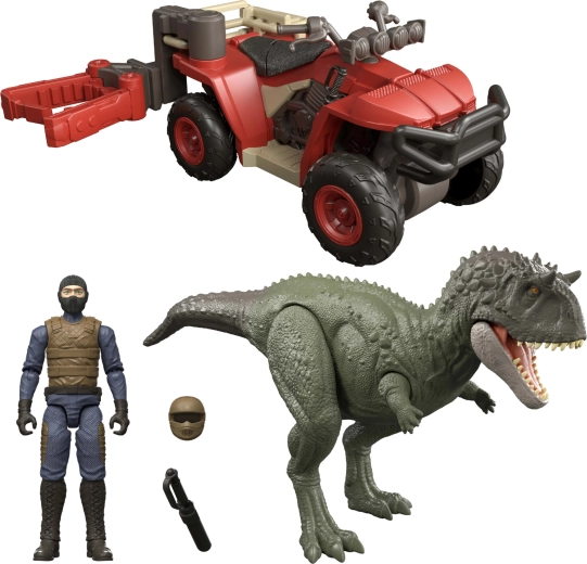 Mattel Jurassic World Ekryksinatosaurus terepjáró jármű befogóval – játékszett figurákkal