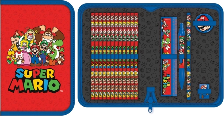 Super Mario töltött tolltartó