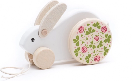 Nagy fehér fa húzható nyuszi Bajo