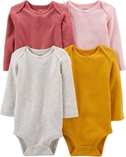 Carter's lány hosszú ujjú body szett, multicolor, 4 db, 56-os méret (NB)