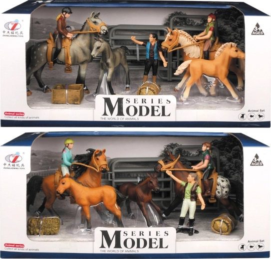 Farmállatok – ló szett lovassal és kiegészítőkkel