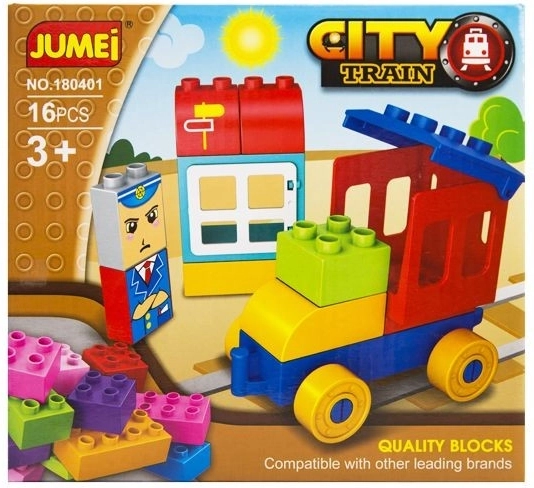 Jumei City építőkészlet, vonat 16 darab - 1 db