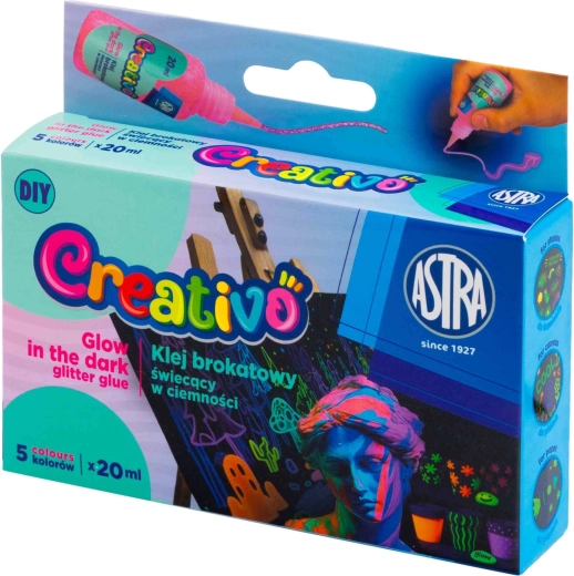Sötétben világító gélfestékek matricakészítéshez 5×20 ml ASTRA Creativo
